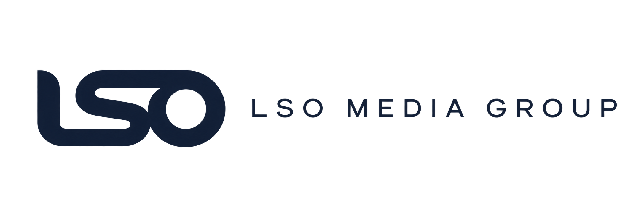LSO midnight navy horizontal logo with LSO Media Group spelled out