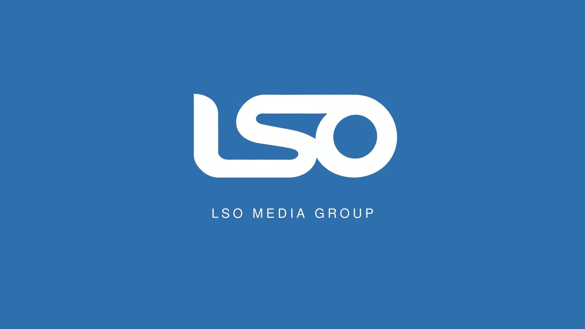 Corporate blue title card featuring the LSO Media Group identity